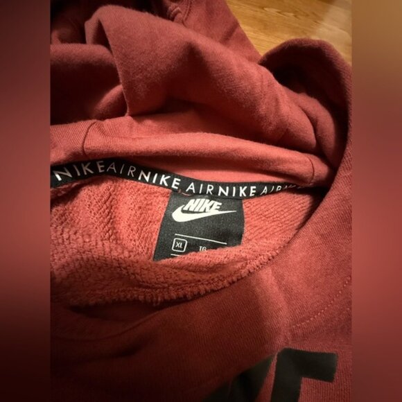 Nike Air Women’s Sweatshirt Pullover Long Sleeve Hoodie Salmon Color Sz XL - Picture 3 of 8